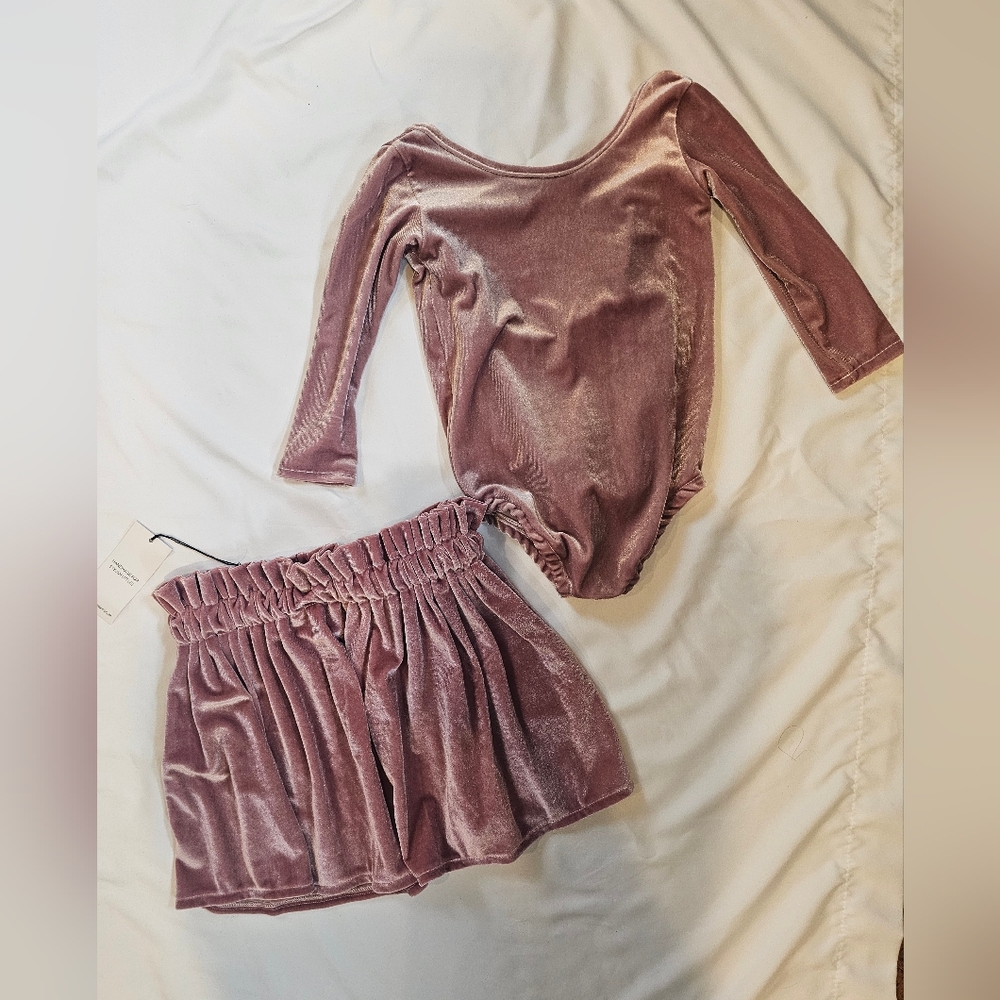 Handmade Two Piece Girls Outfit- Dusty Rose- Bowie And Lou- Size 5